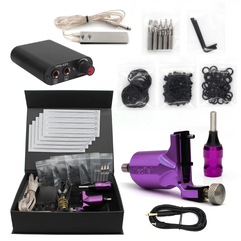

Ambition Tattoo Permanent Makeup Set Rotary Pen Machine Tattoo Kits Mini Power Pedal for Tattoo Studio