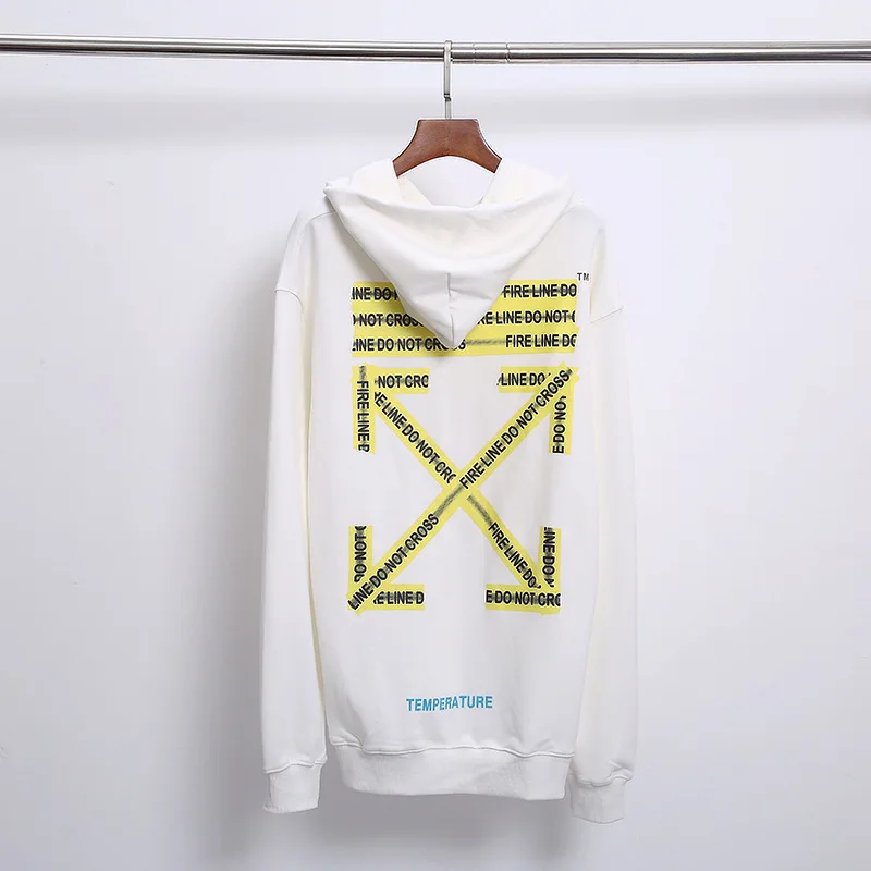 OFF-WHITE OW желтая мужская толстовка с капюшоном