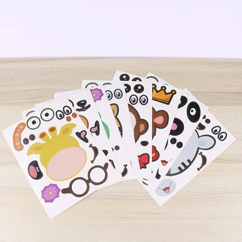 

16pcs Creative Animal Stickers Matching Cartoon Stickers Children DIY Games Stickers for Pencil Case Gift Box Notebook