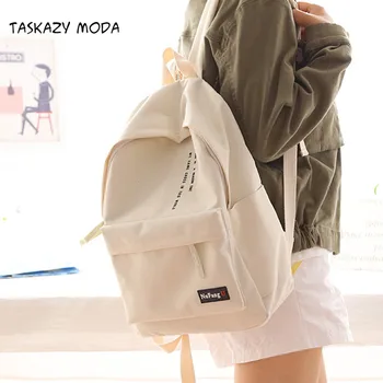 

2020 Casual New Simple Design Nylon Korea Style Women Backpack Fashionable Girls Leisure Bags School Student Book Bag Teenager
