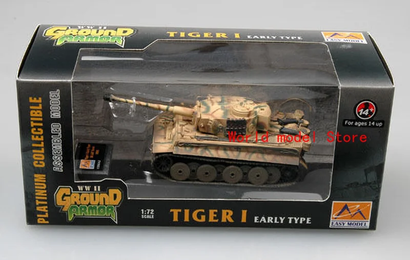 WWII German Tiger I tank early SS LAH Kursk 1943 1/72 finished Easy model 