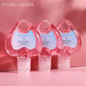 

50ML hand sanitizer gel cute heart shape pink bottle wash free 75% alcohol desinfection gel for hand care hand gel MN163