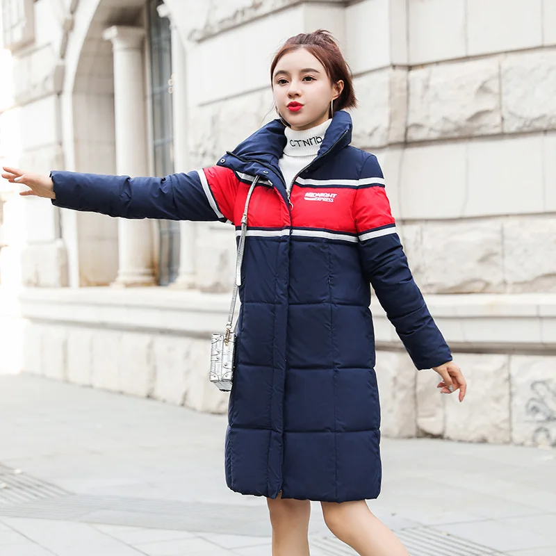 

2019 Winter New Style Cross Border Mid-length Cotton-padded Clothes Women's Korean-style Slim Fit Stand Collar down Jacket Cotto