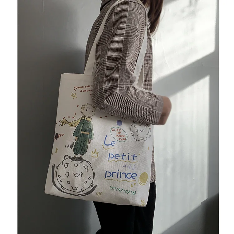 Korean Women Girl's Single Shoulder Portable Musical Symbol Canvas Bag