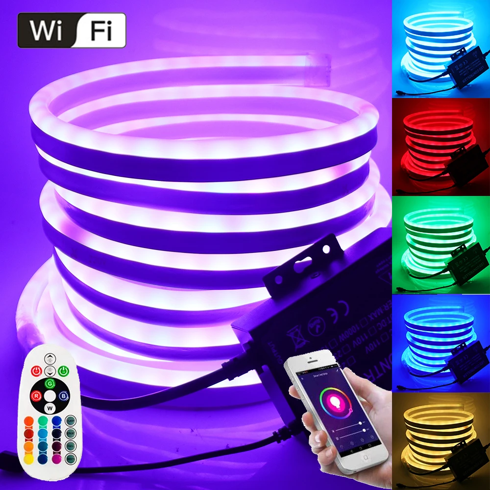 Неоновая RGB-лента водонепроницаемая 220 В 110 | Лампы и освещение