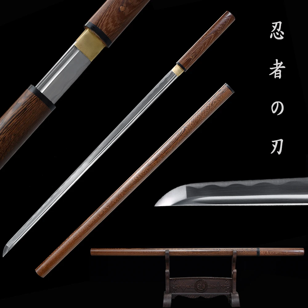 Real Katana 1060 Carbon Steel Rose Wooden Sheath Full Tang Blade Razor Sharp Ready For Cutting-Ninja Swords
