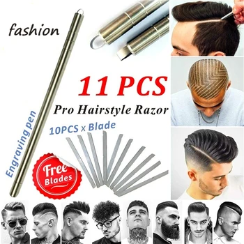 

Professional Magic Engrave Beard Hair Scissors Eyebrow Carve Pen Tattoo Barber Hairdressing Scissors Eyebrow Oil Head Carving