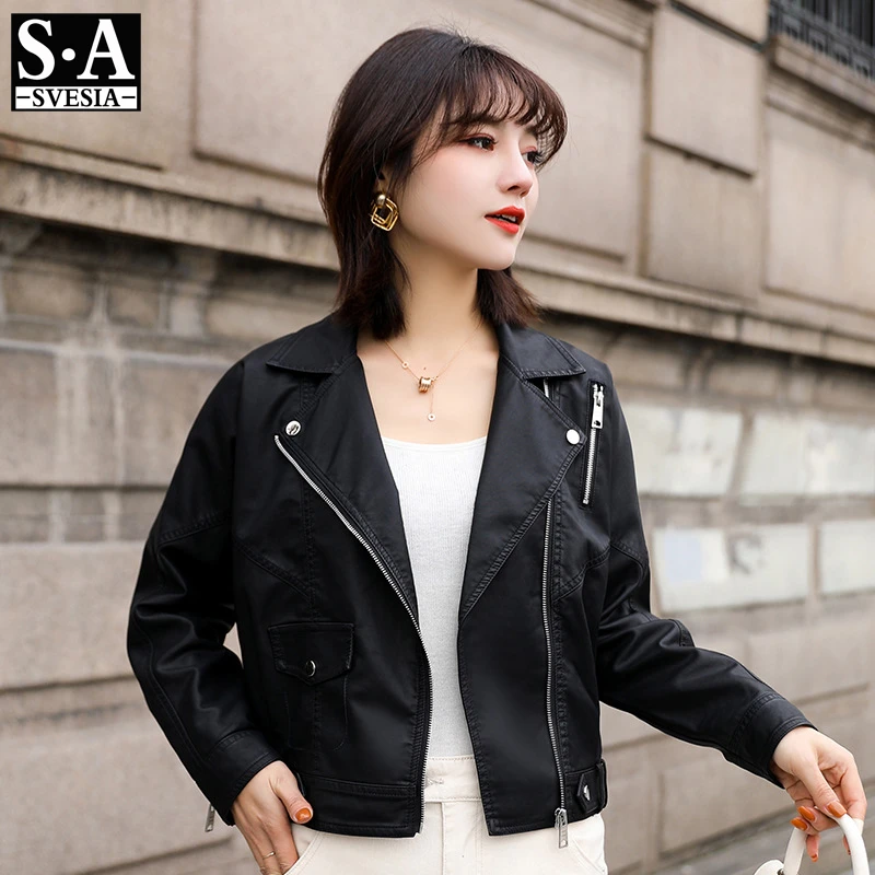 Leather Women 2020 Spring and Autumn New Adult Women's Korean Washed Pu Jacket | Женская одежда