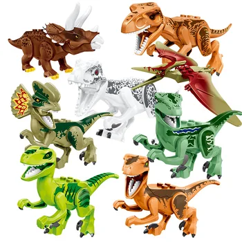 

8pcs Jurassic Dinosaurs World Action Figures Bricks Building Blocks Park Tyrannosaurus Toys For Kids Birthday Gift brinquedos