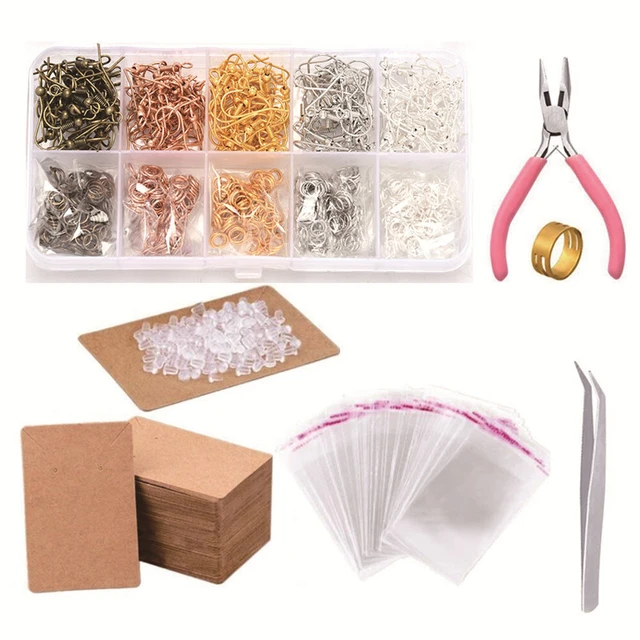 1353pcs Earring Making Supplies Kit with Earring Hooks,Jump Rings,Earring  Display Cards,Jewelry Pliers For Earrings Making - AliExpress