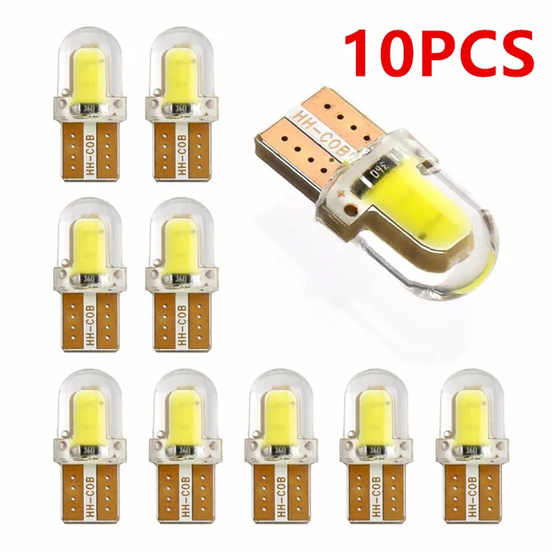 Светодиодные автомобильные лампы W5W T10 194 168 COB 8SMD для стояночных огней и подсветки