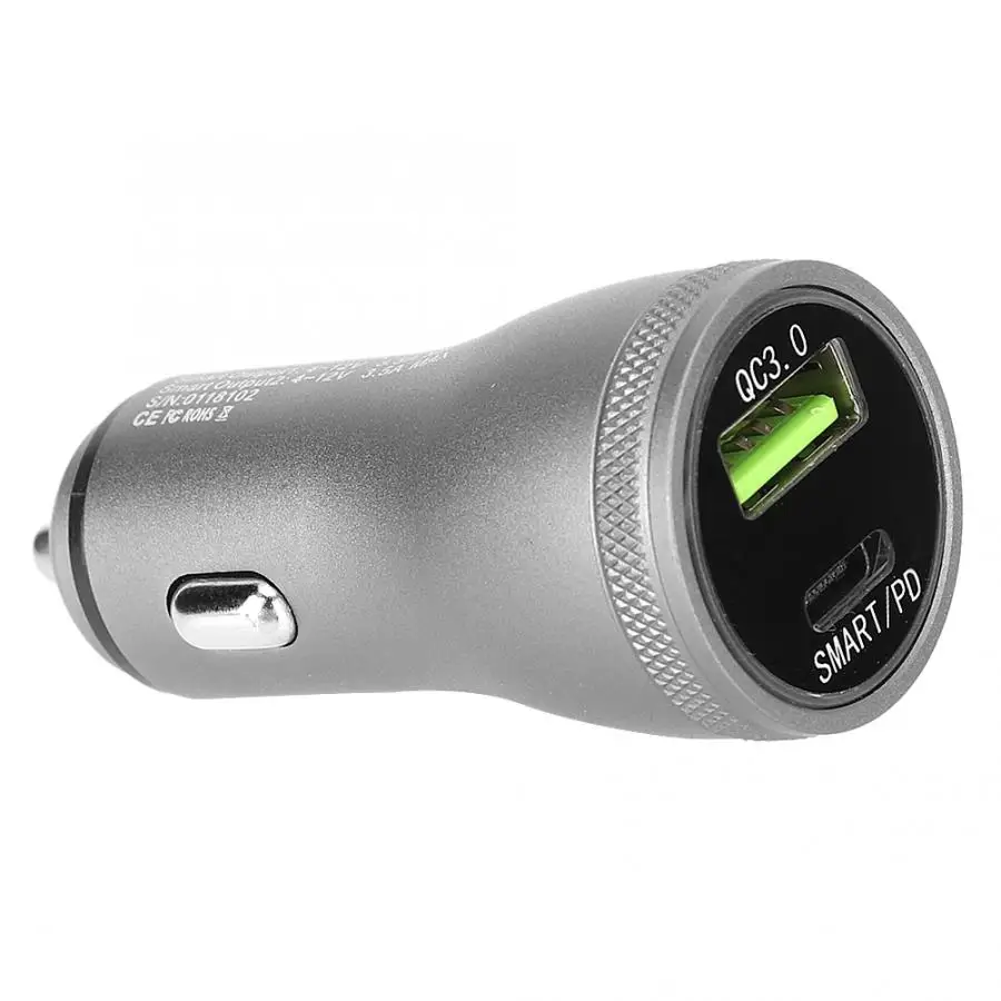 Автомобильное мини зарядное устройство со светодиодной подсветкой и двумя USB