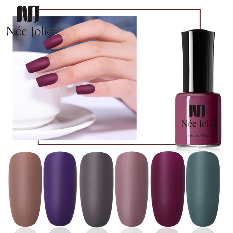 

NEE JOLIE 8ml Matte Dull Nail Polish Need Matte Top Coat Nail Art Varnish Hybrid Soak Off Lacquer Nail Polish Nail Art Design