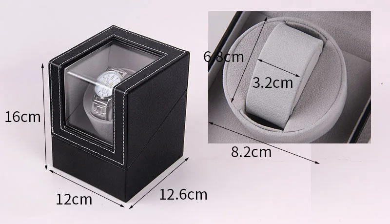 Remontoir de montre automatique gainé noir et surpiqûres blanches | Laval Europe