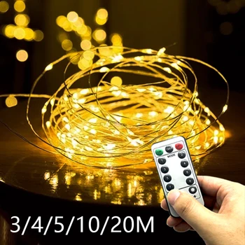 LED 조명 동화 USB 전원 공급 장치 스트링 구리 와이어, DIY 크리스마스 트리, 웨딩 발렌타인 데이 장식, 3 m, 4 m, 5 m, 10 m, 20m