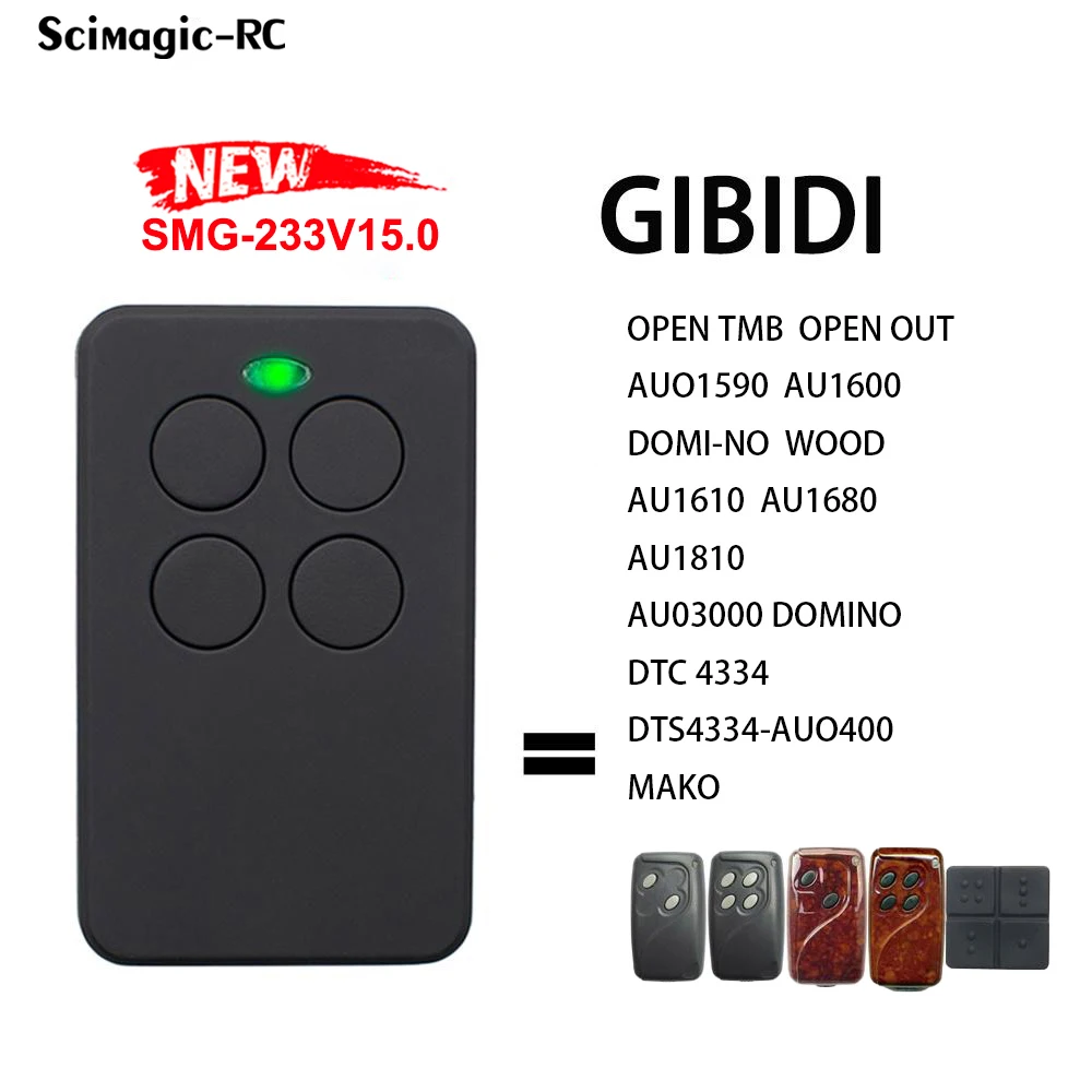 GIBIDI AU1600 AU1680 WOOD DOMINO Gate telecomando Rolling Code fisso 433.92mhz Gibidi Garage Door Opener