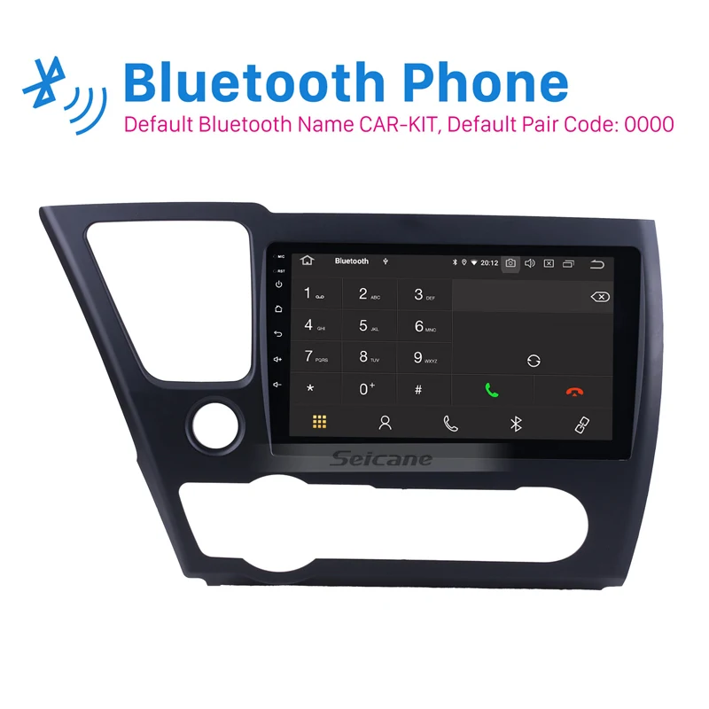 Seicane Car Multimedia Palyer для 2014 2015 2016 2017 Honda Civic 9 &quotAndroid 10 0 Bluetooth HD 1024*600 тачскрин