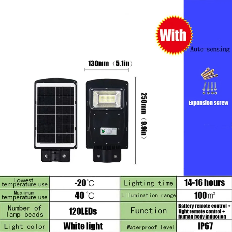 Solar Street outdoor Light  lamp Panel  With Remote Control And Human Body Induction Light Control Suitable For Garden Payground solar powered fairy lights