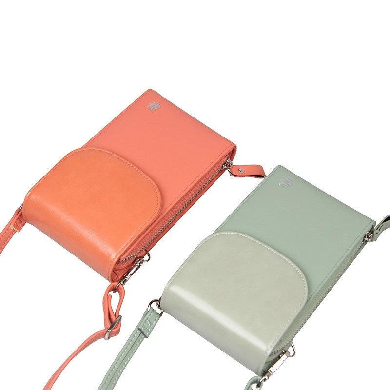 

Brand Soft Leather Handbags For Women 2021 Fashion Long Phone Purses Ladies Multifunction Shoulder Strap Bag Mini Messenger Bag