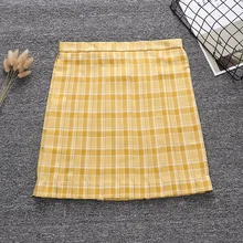JK форменная лимонно-желтая клетчатая юбка плиссированные юбки школьная юбка Регулируемая Талия добавить карман 43 см Небесно-Голубой Бобовый Росток Зеленый