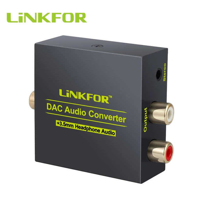 Цифровой оптический коаксиальный переходник LiNKFOR Toslink в аналоговый RCA L/R адаптер 96