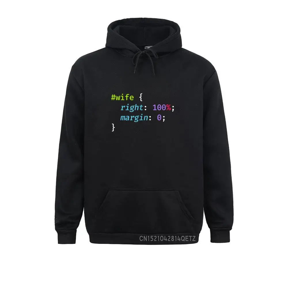  Men's Long Sleeve Funny CSS HTML Programming Joke T-Shirt Wife Is Always Right__B11825 Sweatshirts Europe Hoodies 2021 Fashion Hoods Funny CSS HTML Programming Joke T-Shirt Wife Is Always Right__B11825black