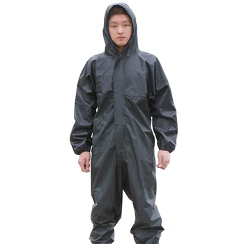 

Working Coveralls Waterproof Hooded Raincoat Overalls Anti-oily Dust-proof Paint Spray clothing Hood Protective Work clothes