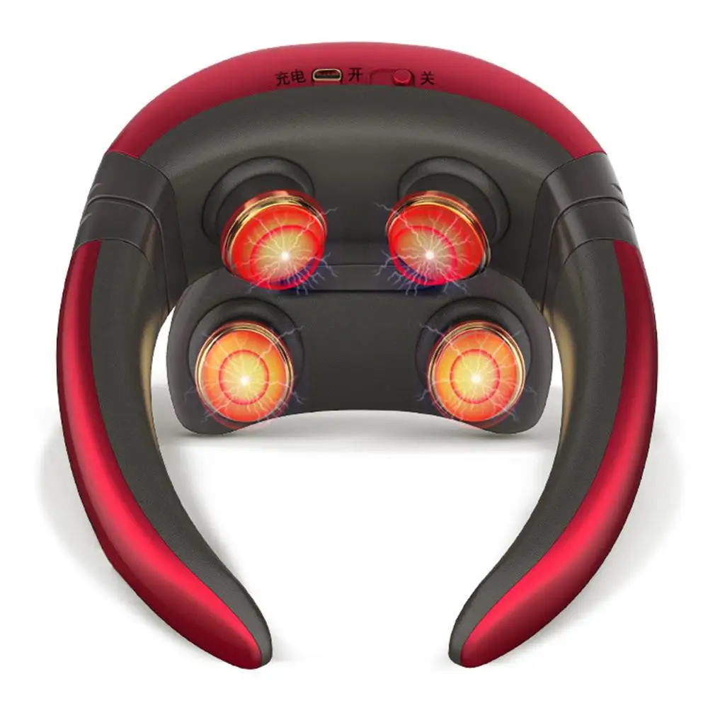 Smart Electric Neck and Shoulder Massager Pain Relief Tool Health Care Relaxation Cervical 4D Magnetic Therapy Massage Machine