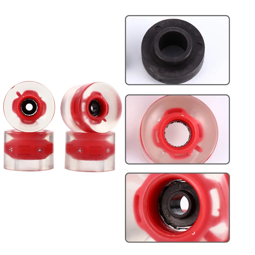 

4 Pcs Led PU Wheels Anti-tear Practical Skateboard Accessories Longboard Wheel Skateboard Wheel for Professionals