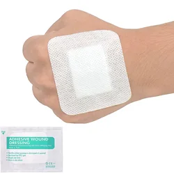 Adesivo Ferida Gesso de primeiros Socorros À Prova D' Água Respirável Atadura de Gaze Médica 6*7cm Grande Band Aids para Kit De Emergência 5 Pçs/lote