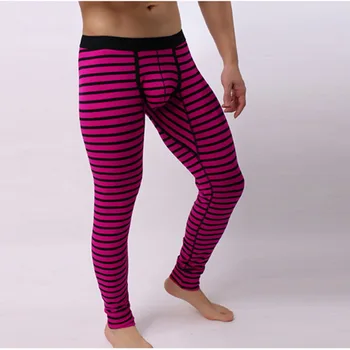 

New Sexy Long Winter Pants Men Thermal Underwear Cotton Printed Mens Thermal Underwear Sleeping Bottom Leggings Pants