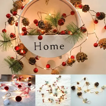 

Christmas Decorative String Light for Home 2m 20 LED Copper Wire Pine Cone Lights Xmas Tree Decor Kerst Natal Decor Fairy Lamp