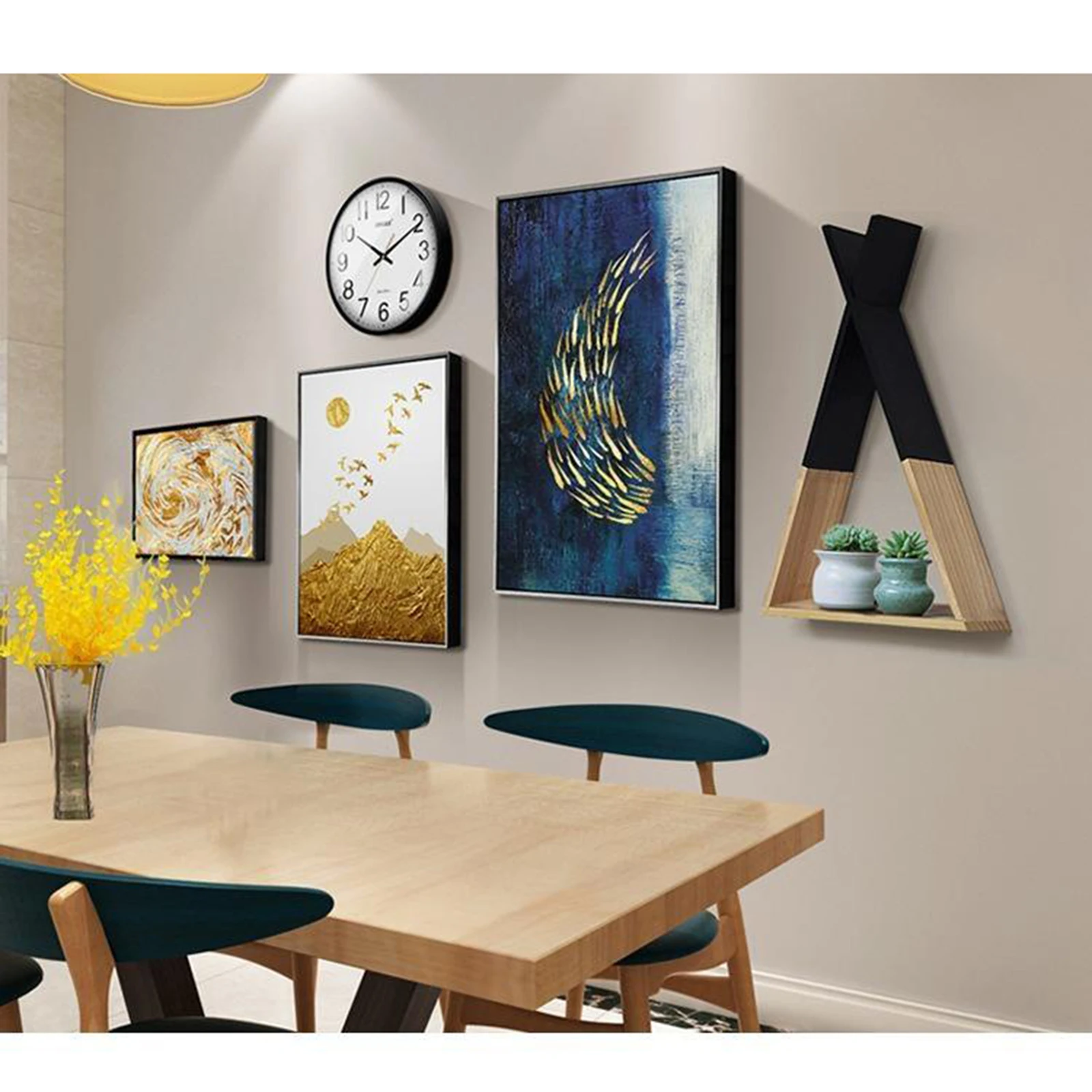 Baby Wooden Wall Shelf Hanging Organizer Triangle for Bedroom Art Home Study