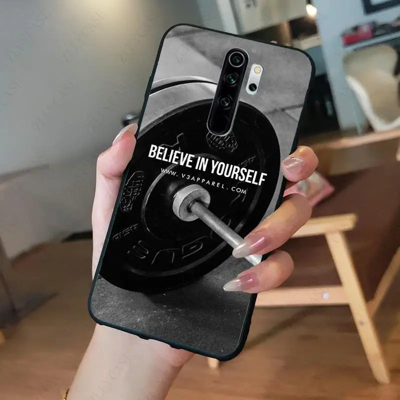 xiaomi leather case chain Bodybuilding Gym Fitness Coqu Soft Phone Cover for redmi note8pro note7 note5 note6pro 7 7A 8 8A Note8T note9s note9pro Cases xiaomi leather case Cases For Xiaomi