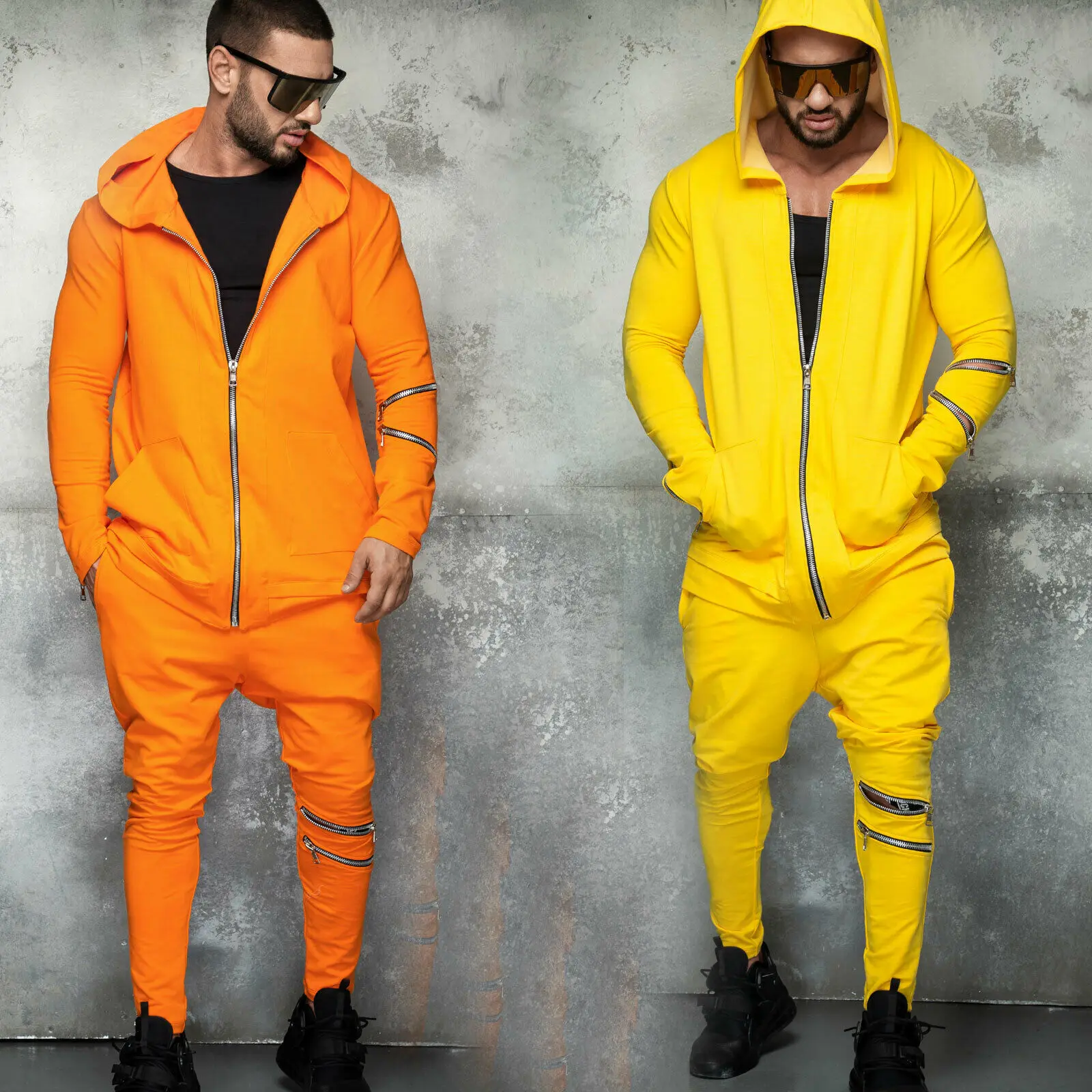 mens orange sweatsuit