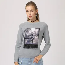 New Autumn Winter Sweater Women Printed Casual Ladies Knitted Pullovers Round Neck Long Sleeve Tassel Jumpers 2020 Jersey Mujer New Autumn Winter Sweater Women Printed Casual Ladies Knitted Pullovers Round Neck Long Sleeve Tassel Jumpers 2020 Jersey Mujer