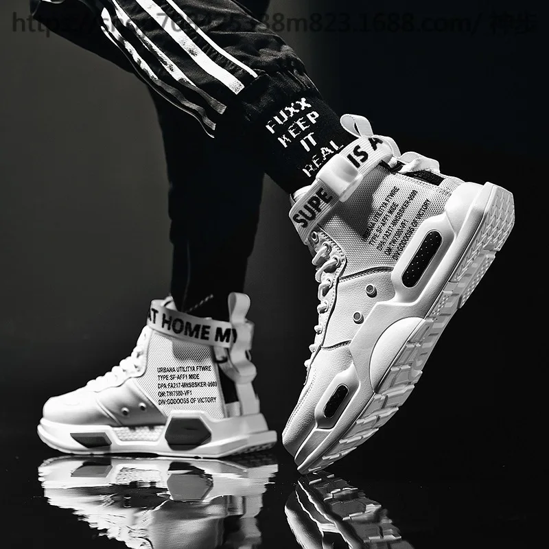 

High Shoes Men Korean-style Trend Versatile Popular Brand Winter Shoe Sports MEN'S SHOES AJ1 Air Force One Winter Cotton-padded