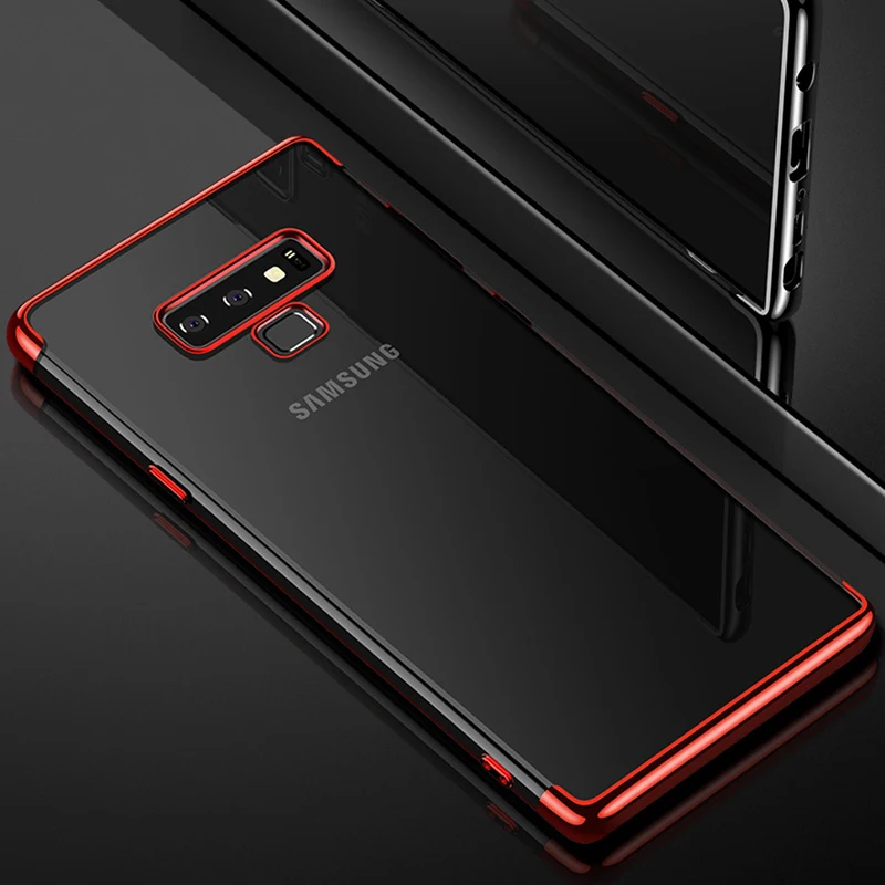 

For Samsung Galaxy Note 9 Case Cover Transparent Plating TPU Soft Silicone Back Cover For Samsung Galaxy Note9 Note8 Phone Coque