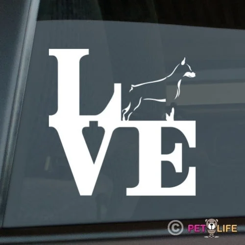 Виниловая наклейка Love Doberman на окно | Игрушки и хобби