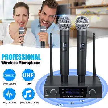

Professional UHF Wireless Microphone With XLR Function Dual Wireless System Automatic Handheld Mic for Stage Speech Karaoke KTV