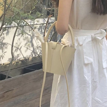 

Fashion Solid Color Rope Bucket Bags For Women 2020 Top Handle Handbags Casual Shoulder Messenger Bags Bohemia crossbody Bag