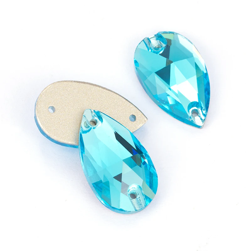 AAAA teardrop плоский обратно швейная ткань стекло кристалл для нашивки Стразы