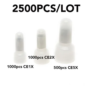 

2500PCS/SET Closed End Crimp Caps Assorted Electrical Wire Cable Terminals Connectors Pack AWG 12-10 16-14 22-16 White Block