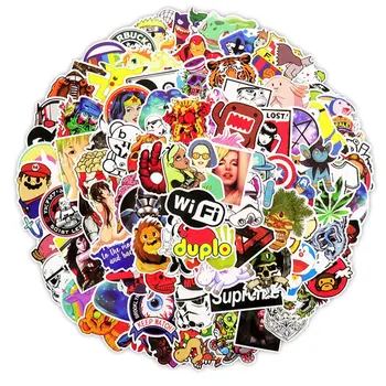 

300Pcs/lot Random Skateboard Stickers Vinyl Laptop Luggage Decals Dope Sticker
