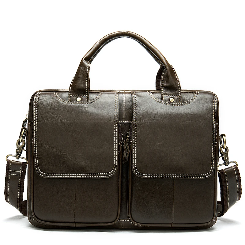 WESTAL, деловой мужской портфель, мужская сумка из натуральной кожи, сумка для компьютера/ноутбука, кожаная сумка для мужчин, сумка-мессенджер - Цвет: 8002deep coffee