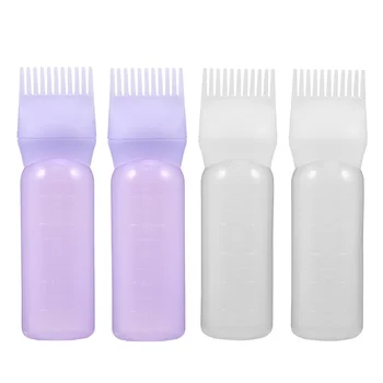 

4Pcs Root Comb Applicator Bottles with Graduated Scale Hair Dye Bottles
