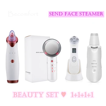 

EMS Beauty Set RF Radio Frequency Facial Beauty + Blackhead Remover + Ultrasonic Skin Scrubber + Infrared Body Slimming Massager