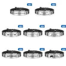 Безопасный для вождения красивый я люблю тебя силиконовые браслеты для влюбленных семьи Рождественские подарки ювелирные изделия из нержавеющей стали