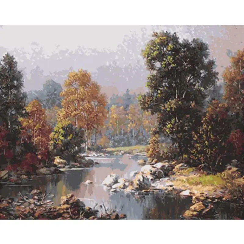 

SELILALI BLandscape Painting By Numbers Kits For Adults Children HandPainted Mountain Forest Picture By Number Acrylic Oil Paint