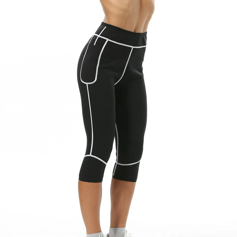 Sfit женские брюки для тренировок стройнящие Горячие неопреновые шорты с карманом для женщин потеря веса сауна для похудения пот брюки для йоги, леггинсы